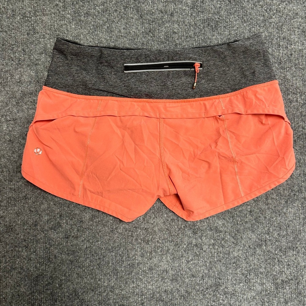 Lululemon Shorts Womens Size 8 Coral Gray Speed Up Low Rise Running Athletic